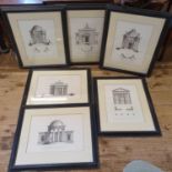 A set of six architectural prints (6)