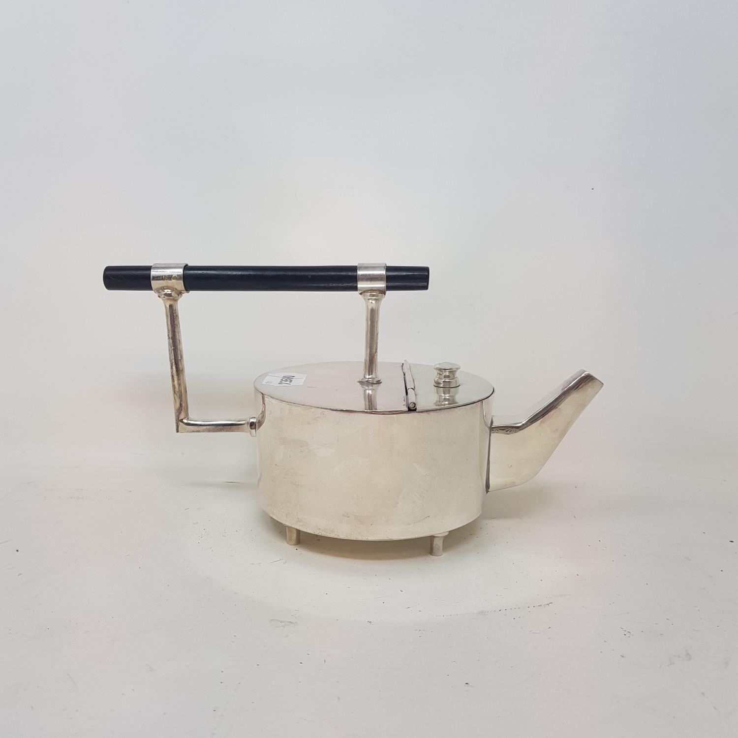 A Dr Christopher Dresser style plated teapot