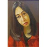 Brian Bishop, portrait of a woman, oil on canvas, 28 x 18 cm