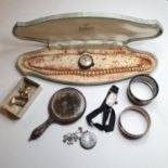 A lady's 9ct wristwatch, costume jewellery and other items