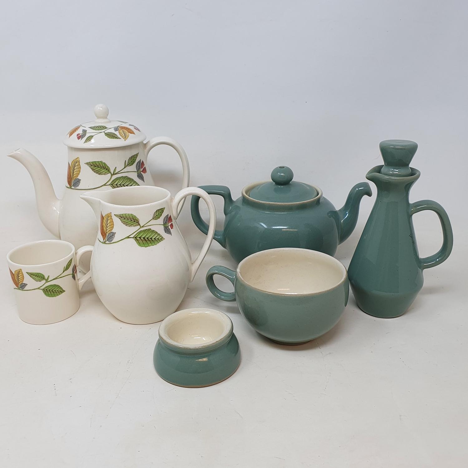 An extensive Denby dinner service, and a Wedgwood New Forest pattern coffee set (3 boxes)