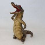 Taxidermy: an anthropomorphic crocodile, 27 cm high