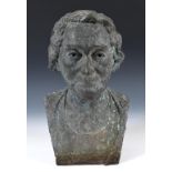 A bronze bust of a lady, signed Koslek W and dated 1958, by family repute Golda Meir, 50 cm high