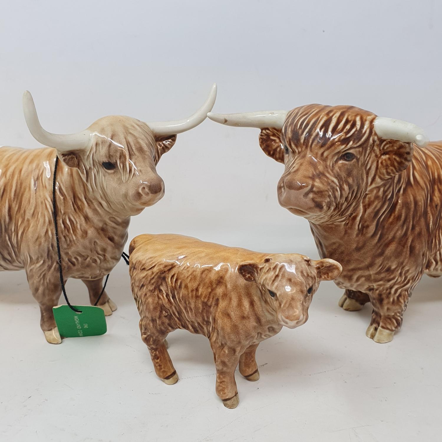 A Beswick Highland bull, 2008, a Highland cow, 1740, and a Highland calf, 1827D (3) - Image 2 of 10