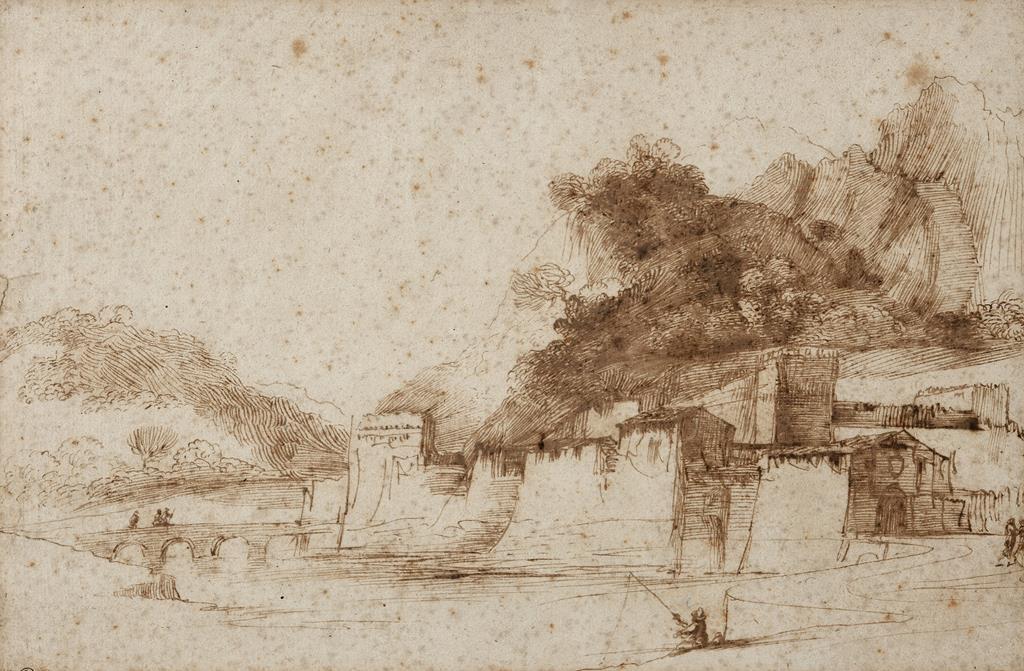 Attributed to Giovanni Francesco Barbieri, known as Guercino (1591-1666), a landscape with a