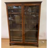 A mahogany display cabinet, on bracket feet, 120 cm wide