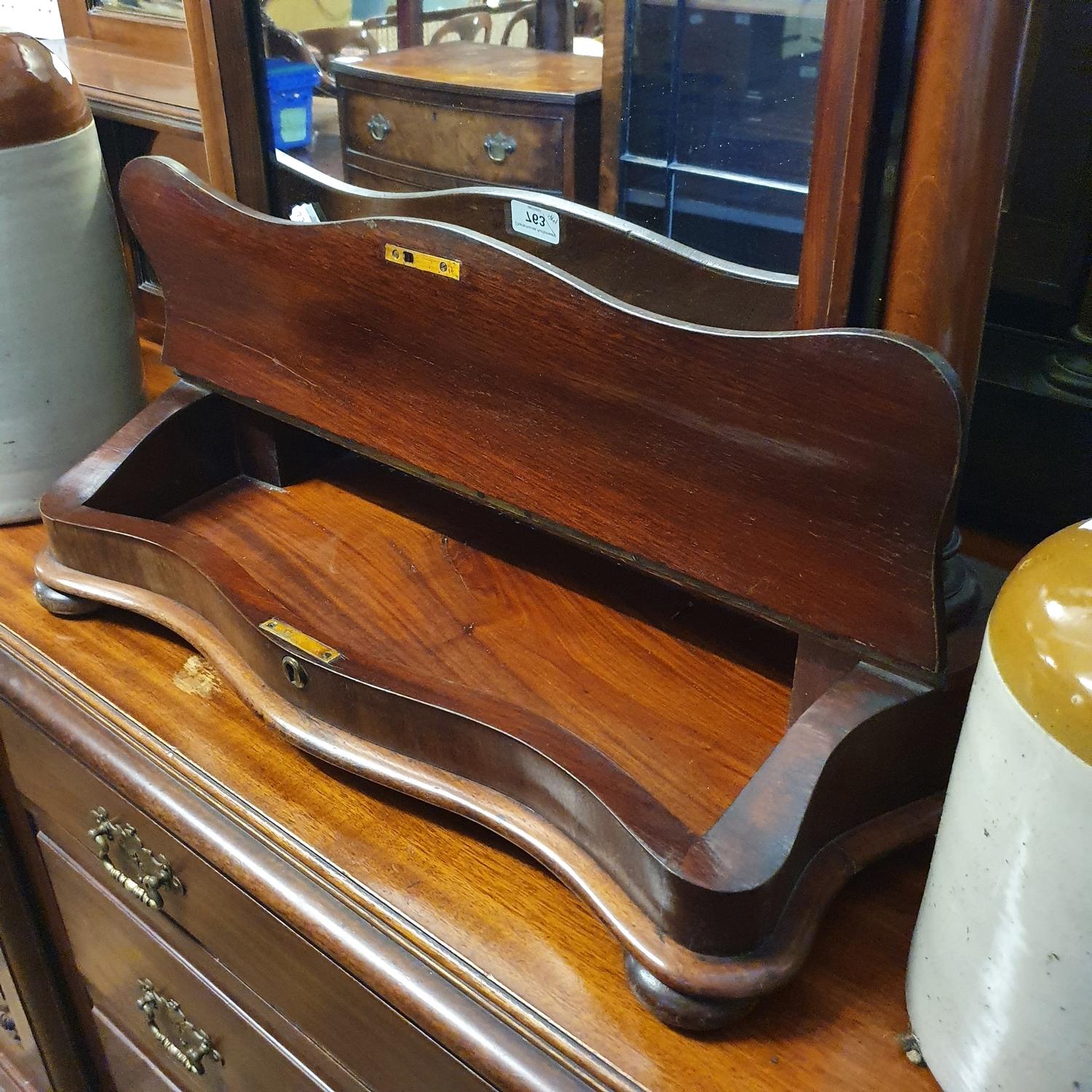 A 19th century mahogany dressing mirror, 69 cm wide, three planters and five storage jars (9) - Image 6 of 6