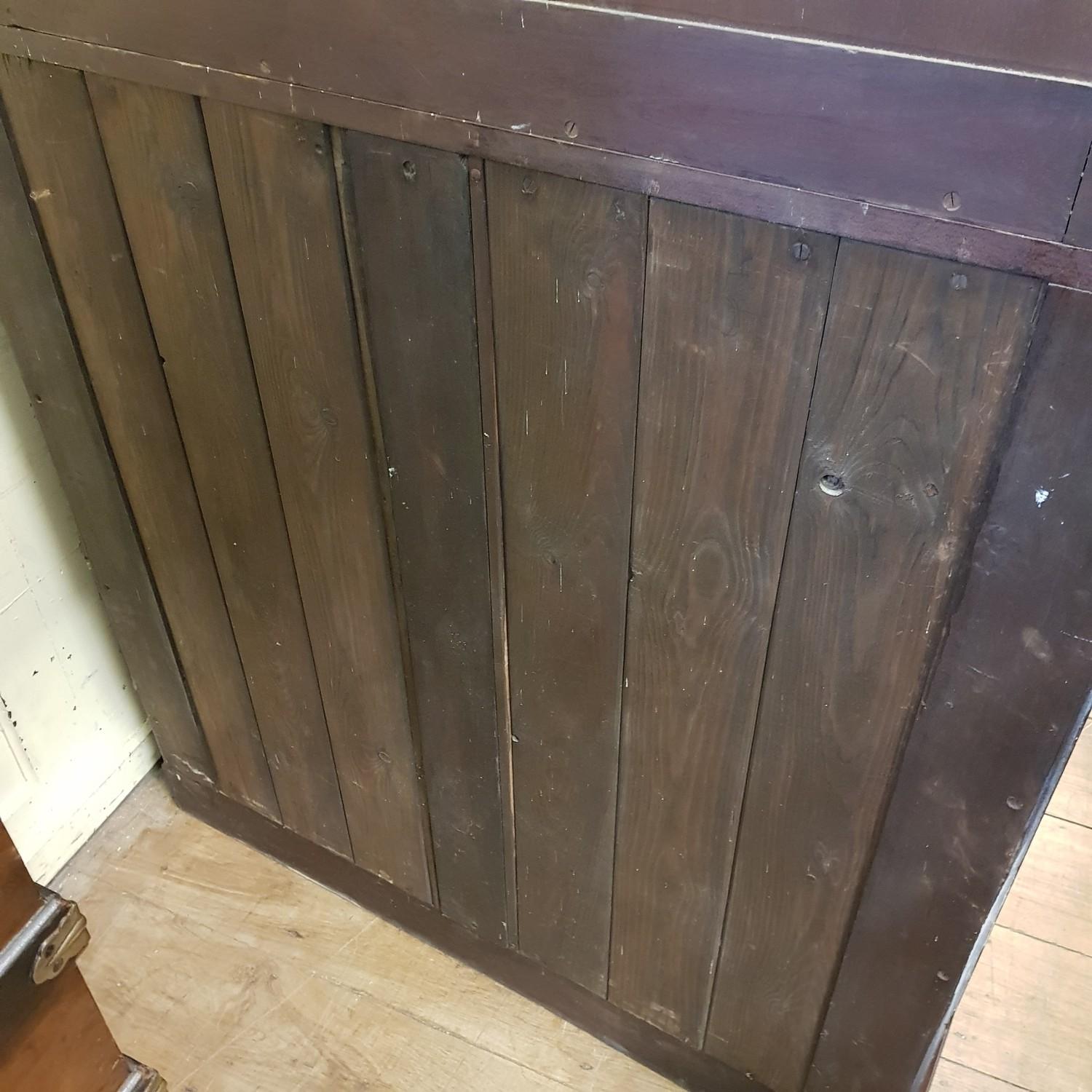 An early 20th century mahogany bureau bookcase, the top with two glazed doors, above fall front with - Image 3 of 3