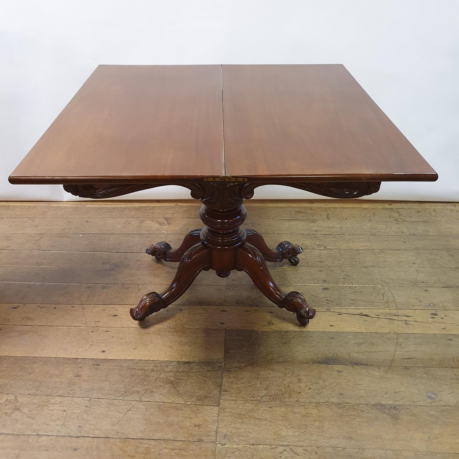 A Victorian mahogany tea table, on a turned column and four downswept legs, 96 cm wide, two - Image 6 of 6