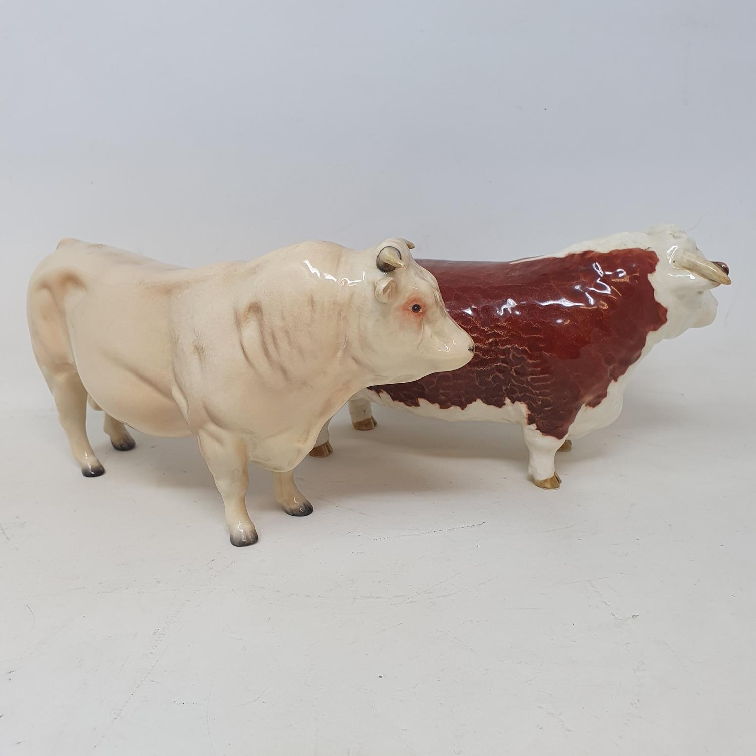 A Beswick Charolais bull, 2463A, and a Hereford bull (2) - Image 4 of 5