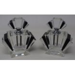 A pair of modern cut glass scent bottles, 12 cm high