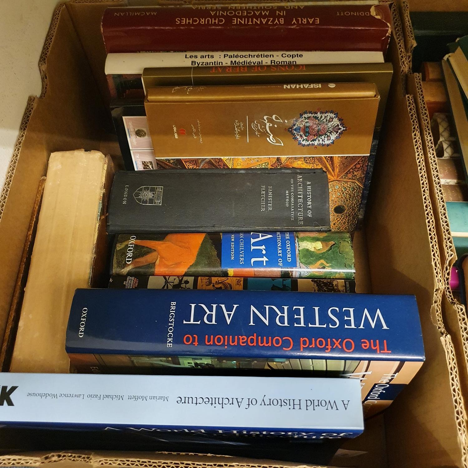 A large group of assorted volumes, including travel (5 boxes)