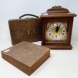 A 20th century mantel clock, an oak box, two coal scuttles, various metalware and other items (qty)