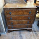 A walnut chest of drawers, 77 cm wide