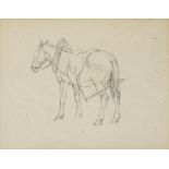 Sir Edwin Henry Landseer (1802-1873), Harnessed Horse, pencil, 11 cm x 14 cm, Thomas Agnew & Son
