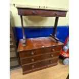 A 19th century mahogany table, with single frieze drawer, 90 cm wide, and a 19th century mahogany