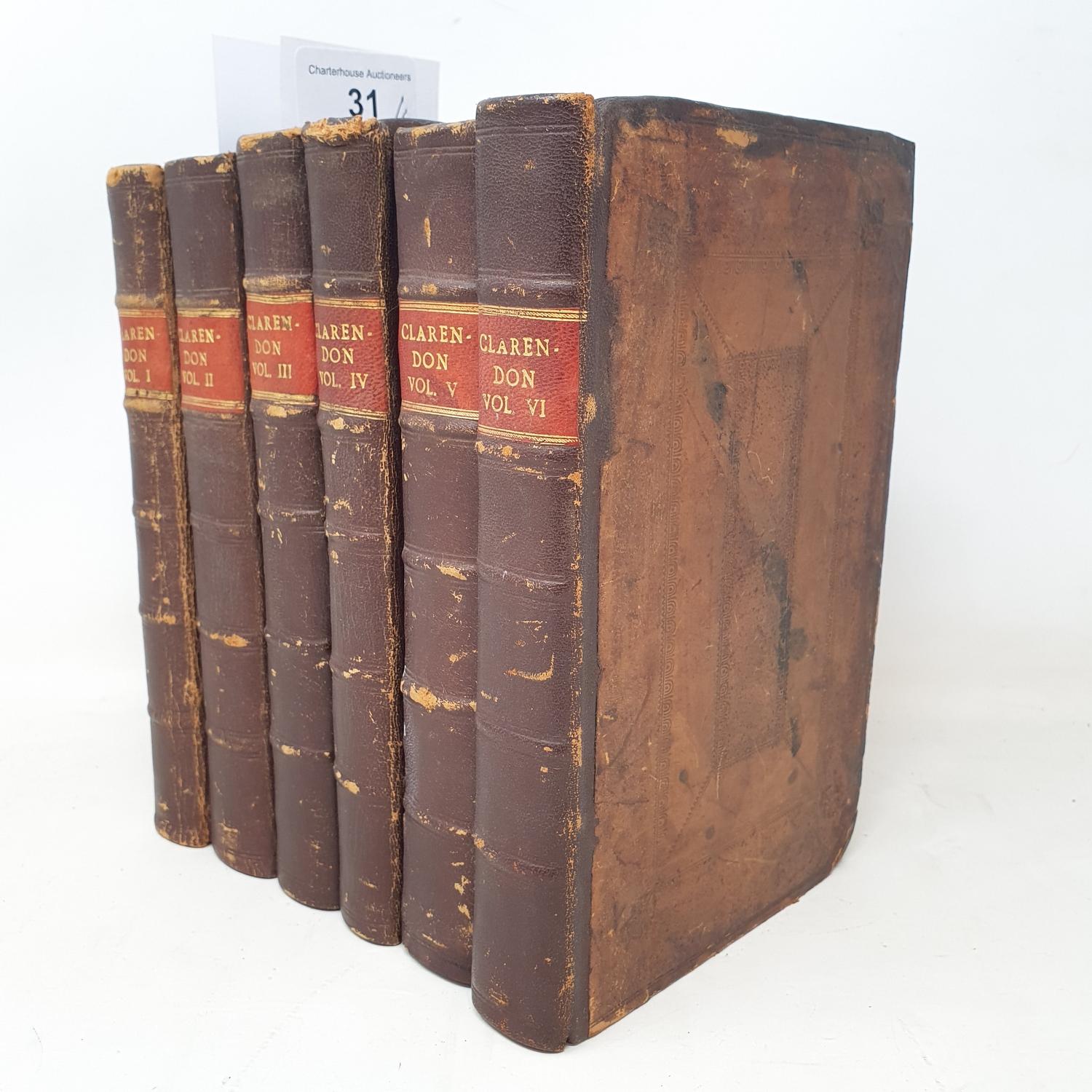 Clarendon (Edward Earl of) The History of the Rebellion and Civil Wars in England, 6 vols, 1725- - Image 2 of 3