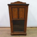 A 19th century rosewood and marquetry inlaid music cabinet, 54 cm wide