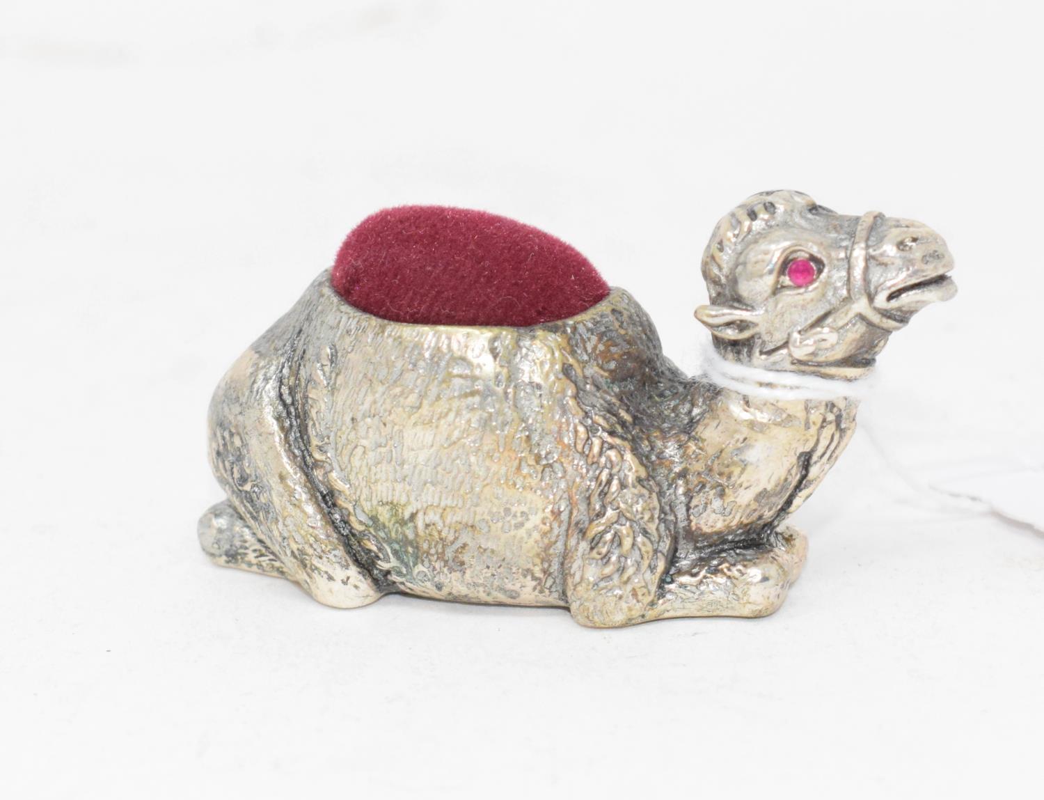 A silver plated camel pincushion - Image 2 of 3