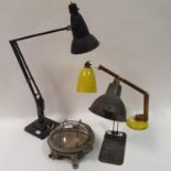 Three anglepoise lamps, and a wall lamp (4)