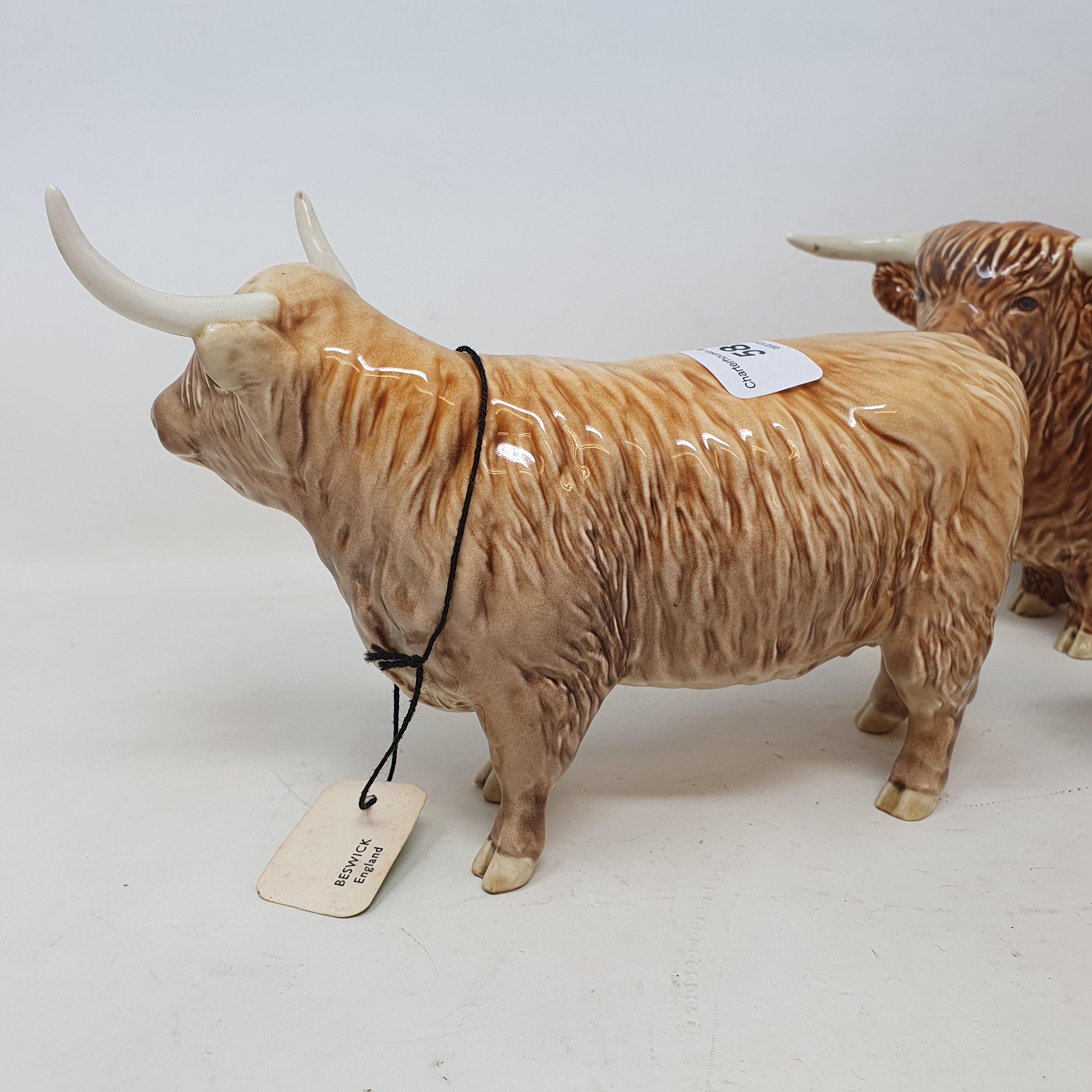 A Beswick Highland bull, 2008, a Highland cow, 1740, and a Highland calf, 1827D (3) - Image 5 of 10