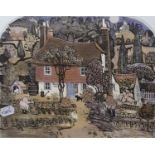 Graham Clarke (1941), Turnip Court, print, 46/250, signed in pencil, 36 x 43 cm