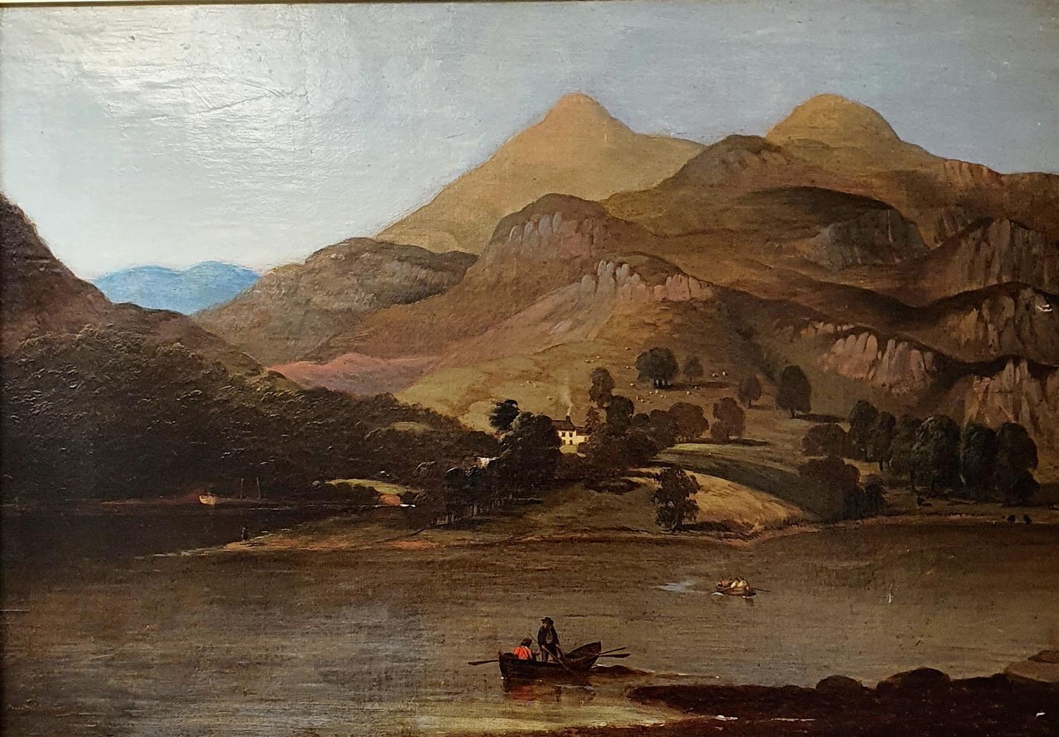 English school, 19th century, Langdale Pikes from Loughrigg Fell, oil on canvas laid down, 33 x 47.5