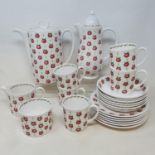 A Susie Cooper coffee set, a German porcelain tea set, assorted figures, other ceramics and