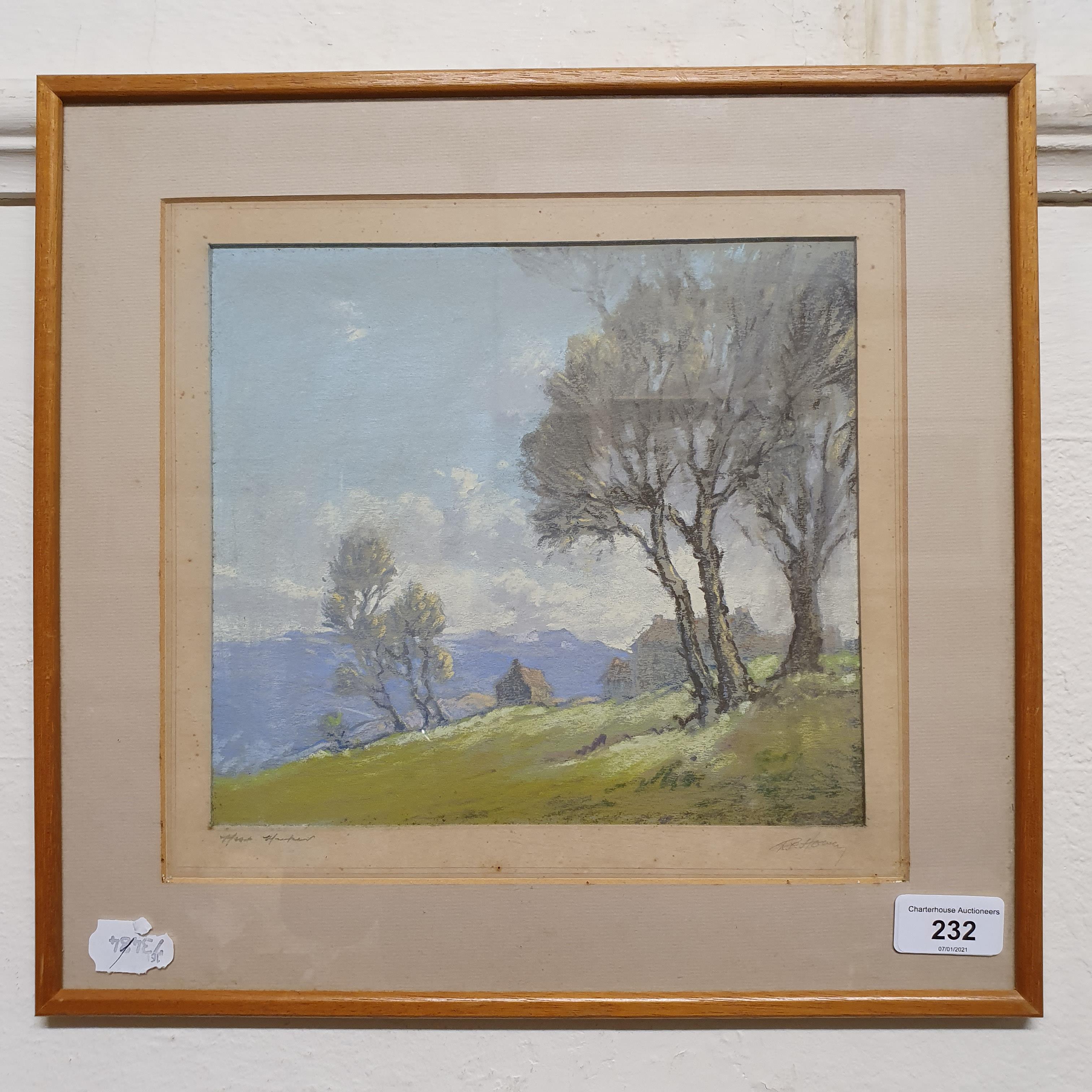 Robert Leslie Howey, dales landscape, pastel, signed on the mount, 22 x 24 cm - Image 4 of 7