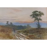 J Douglas, landscape with horse and cart, watercolour, signed, 13 x 18 cm
