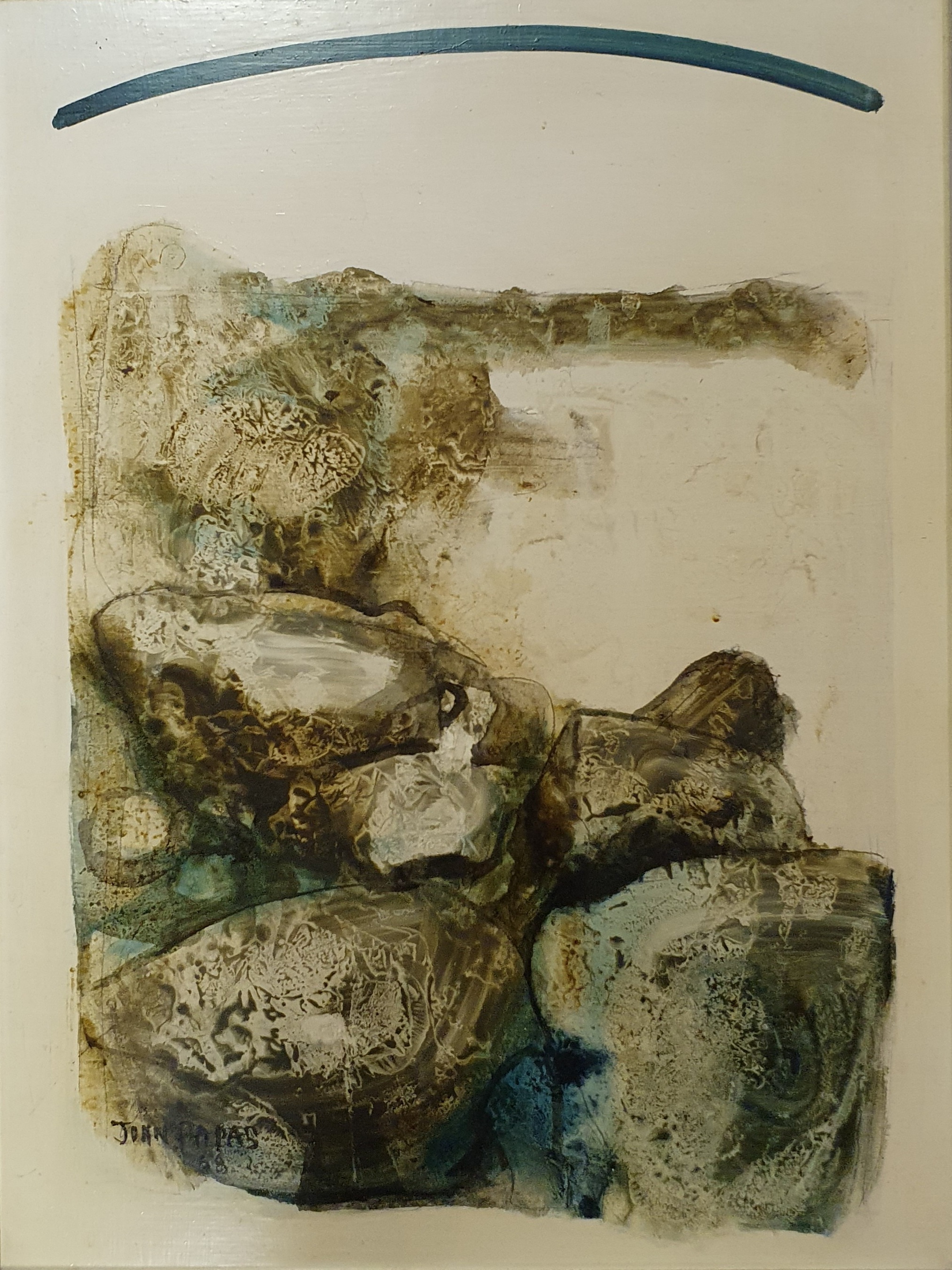 John Papas, abstract, mixed media, 60 x 45 cm - Image 2 of 4