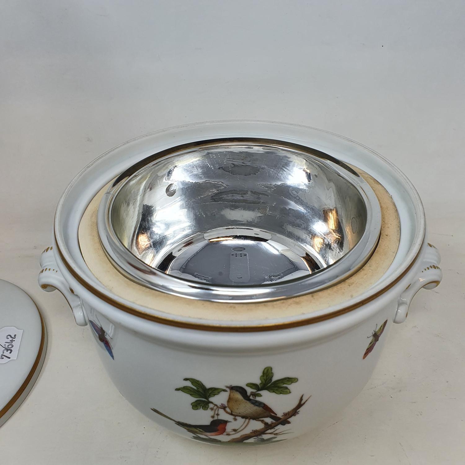 A Herend ice bucket and cover, decorated birds and butterflies, 20 cm diameter RB good condition, - Image 7 of 10