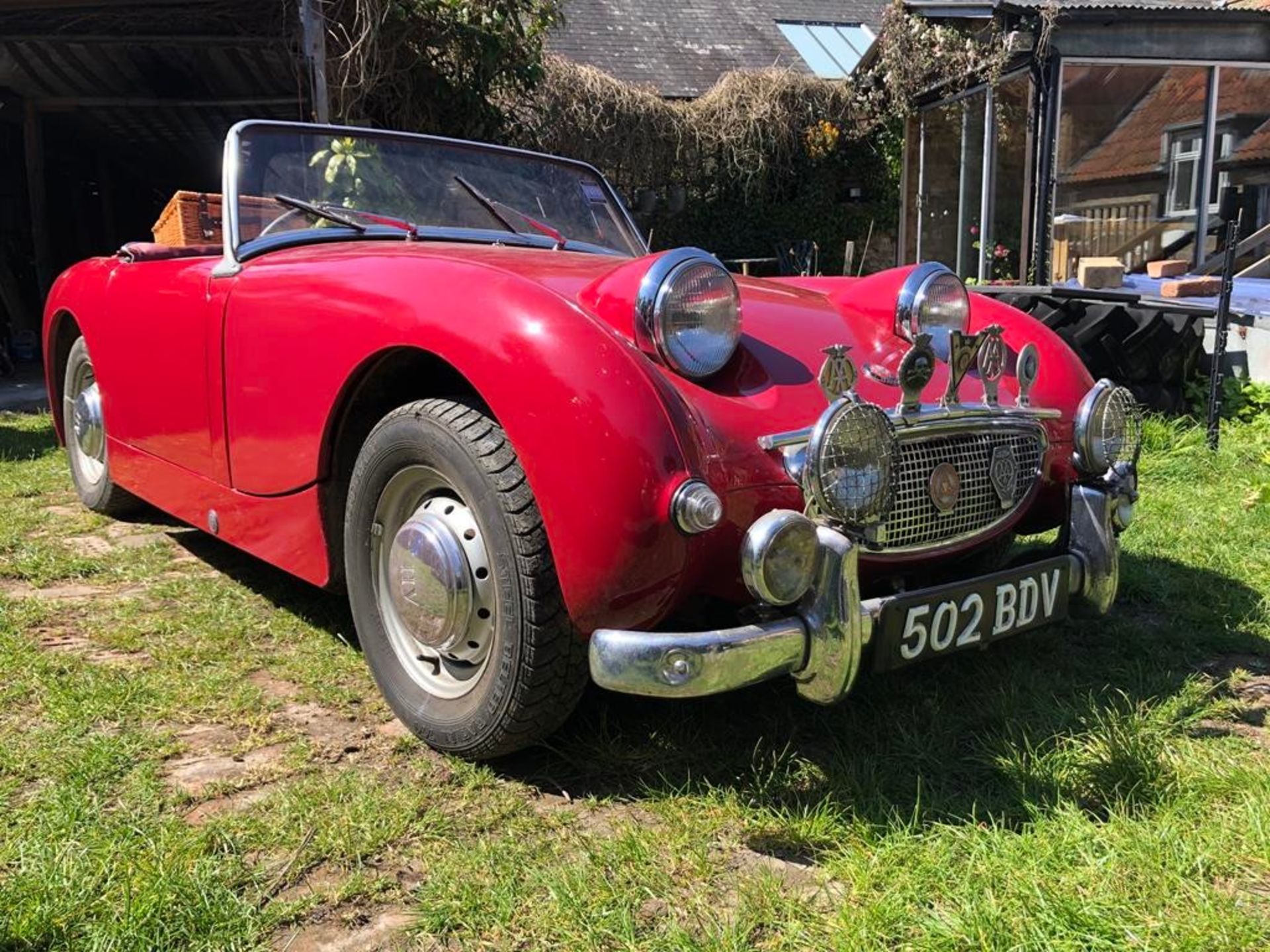 1959 Austin Healey Frogeye Sprite Registration number 502 BDV Cherry red, the interior red piped - Image 22 of 33