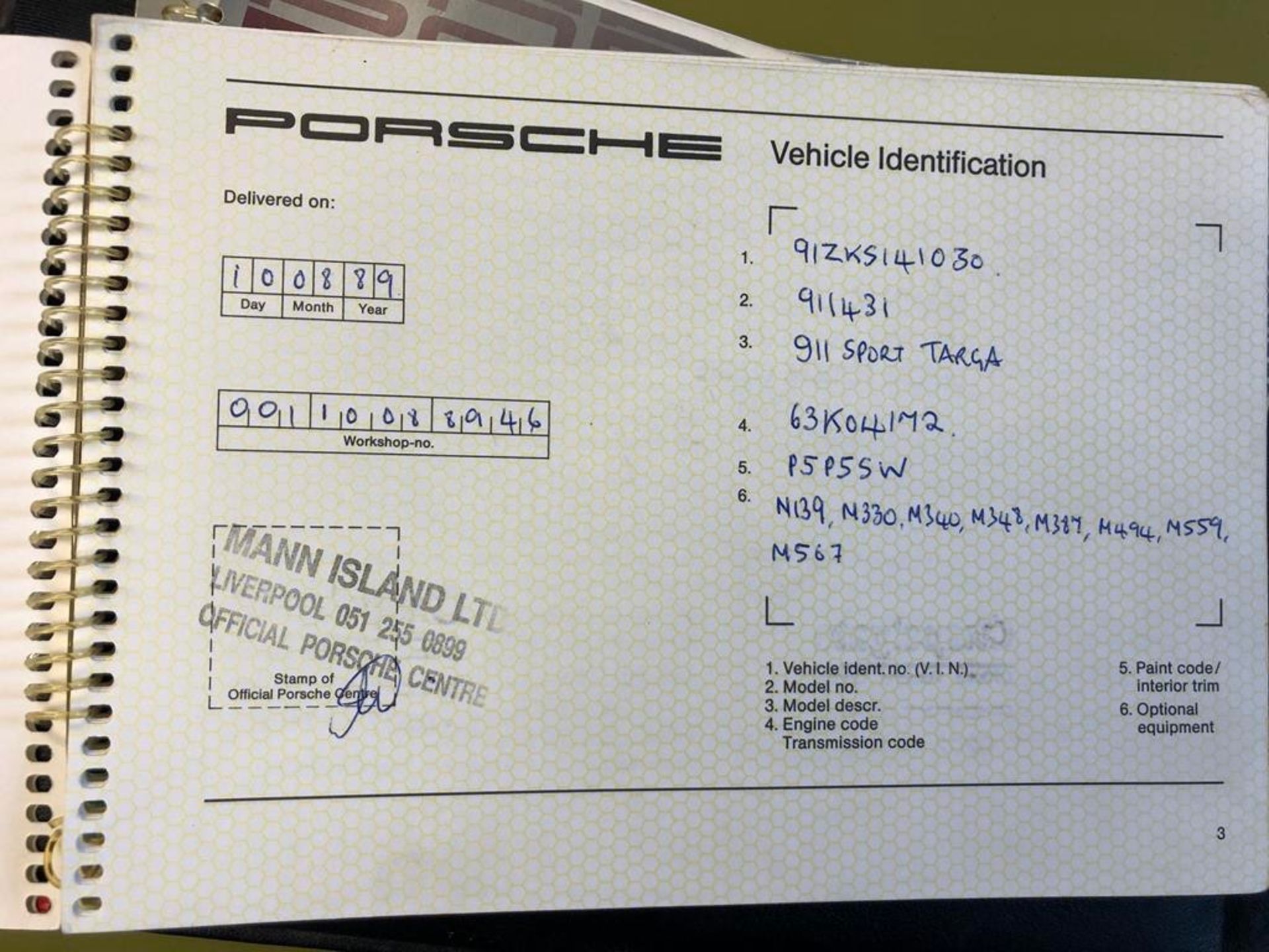 1989 Porsche 911 Sport Targa Registration number G743 GJT Chassis number WPOZZZ91ZKS141030 Grand - Image 20 of 81