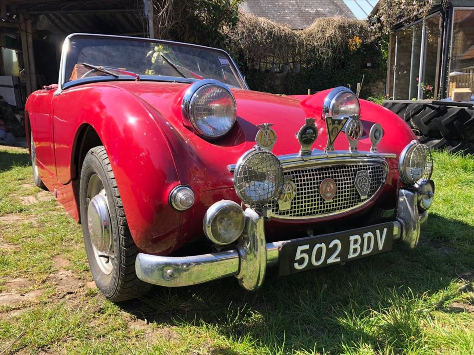 1959 Austin Healey Frogeye Sprite Registration number 502 BDV Cherry red, the interior red piped - Image 23 of 33