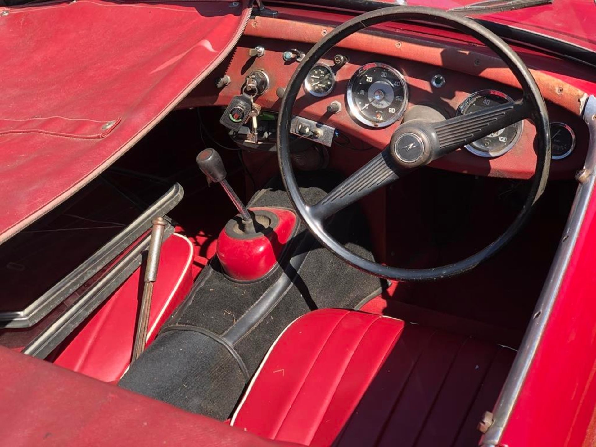 1959 Austin Healey Frogeye Sprite Registration number 502 BDV Cherry red, the interior red piped - Image 27 of 33