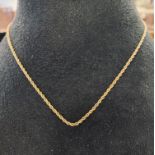 A 15ct gold rope twist necklace, 5.7 g generally good