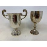 Two silver trophy cups, 8.2 ozt