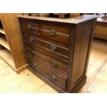 An Edwardian chest, of five drawers, on a plinth base, 103 cm wide