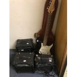 A Starfire electric guitar, and three amps (4) to be tested by a qualified/certified electrician