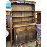 An oak and pine kitchen dresser, 122 cm wide