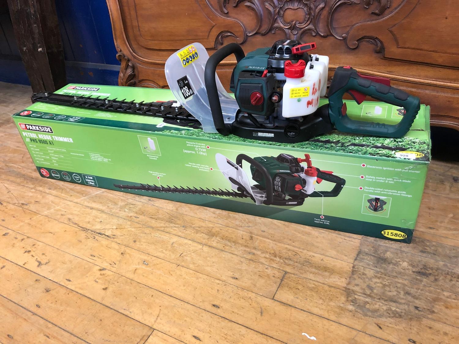 A Parkside petrol hedge trimmer PHS 9500 A1, with box