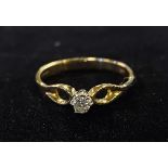 An 18ct gold and diamond solitaire ring, approx. ring size R½, 2.5 g (all in)