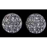 A pair of 18ct white gold and diamond stud earrings, approx. 2.00ct