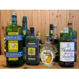 A 70cl bottle of Gordon's gin, other spirits and items (qty) Please note click and collect is not