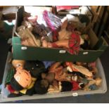 A large group of assorted dolls (2 boxes)