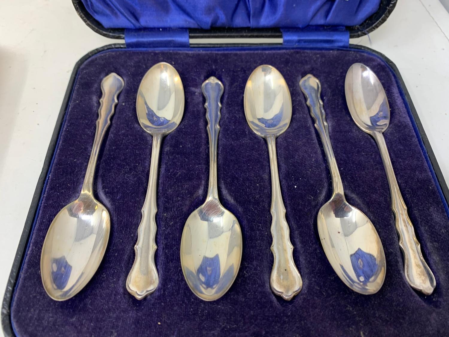 A set of six silver teaspoons, in a Harrods case, another set similar, and a set of six silver - Image 11 of 15