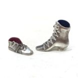 Two novelty silver shoe pincushions (2) Report by RB Modern