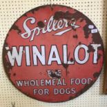 A Spillers Winalot The Wholemeal Food for Dogs enamel sign, some loss, 66 cm diameter