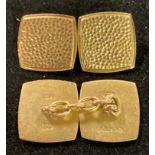 A pair of textured 9ct gold cufflinks, 8.5 g